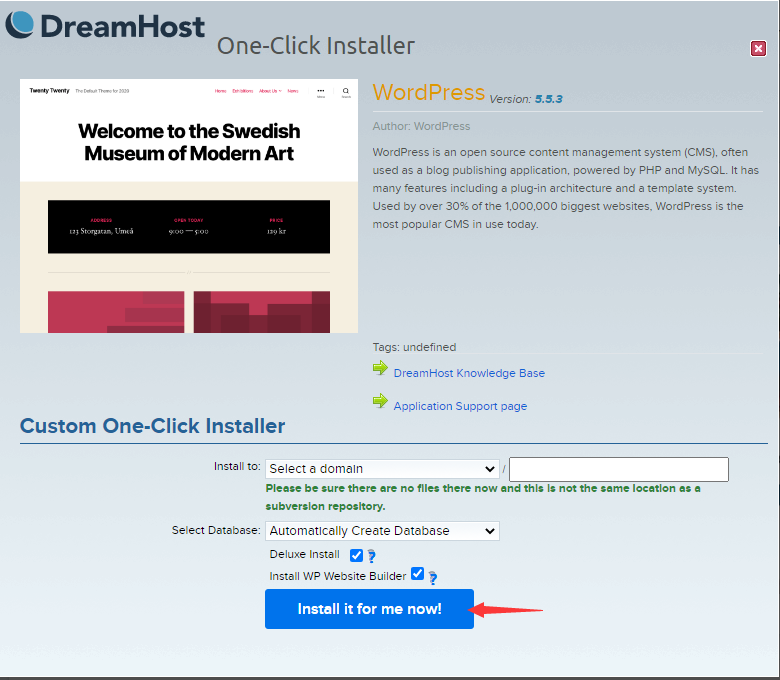 DreamHost主机一键安装WordPress教程，轻松搭建WordPress网站