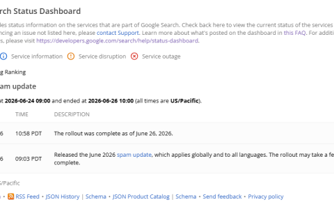 谷歌发布2026年6月网络垃圾更新（June 2026 spam update）历时两天完成